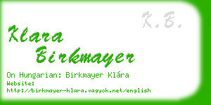 klara birkmayer business card