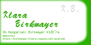 klara birkmayer business card